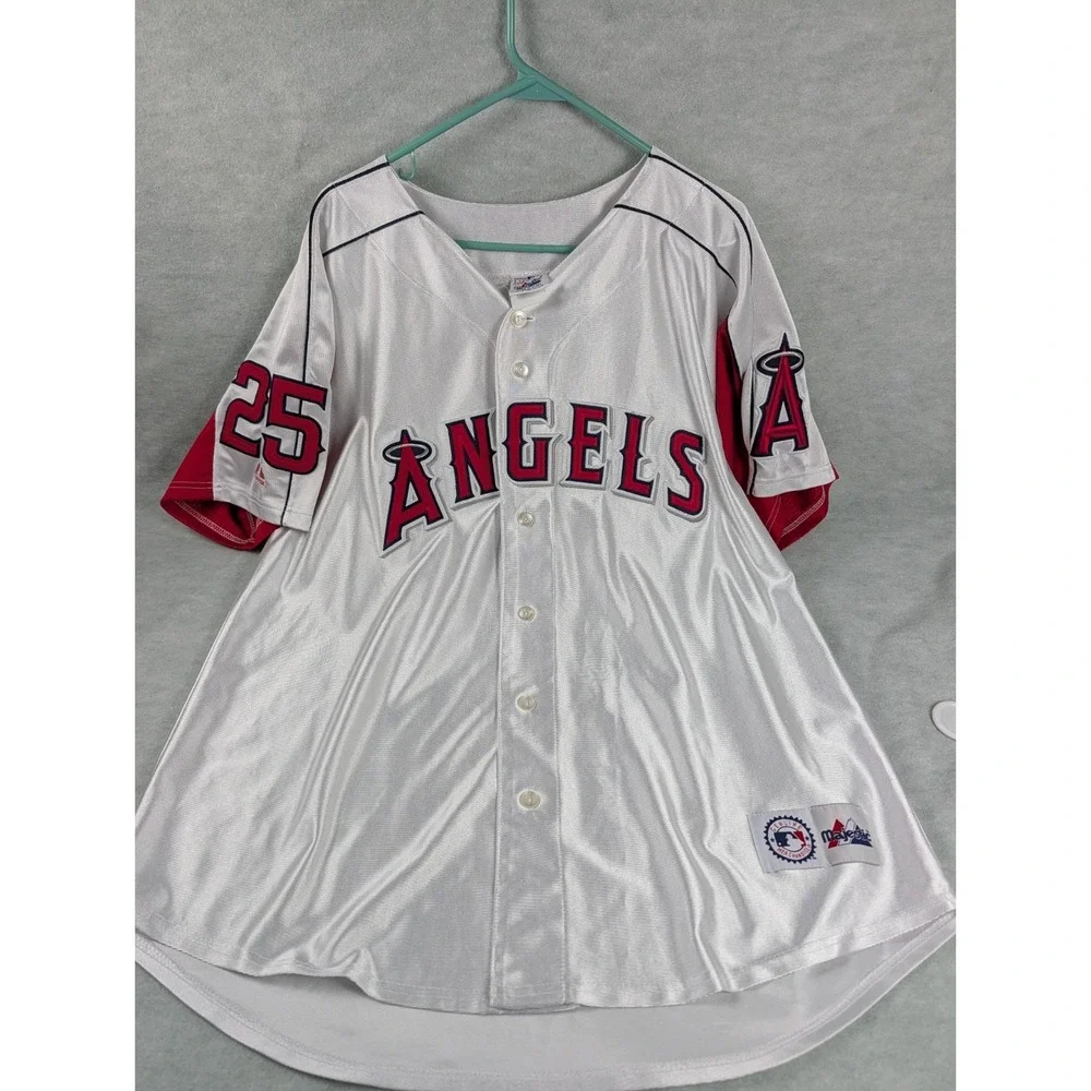 Anaheim Angels Vintage Troy Glaus #25 Baseball Majestic Jersey Size 2xl -3xl